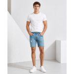 Férfi térdnadrág kék Denim project