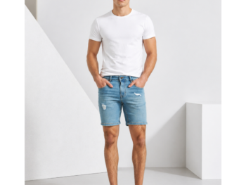Férfi térdnadrág kék Denim project