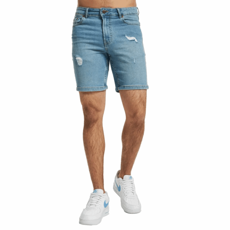 Férfi térdnadrág kék Denim project