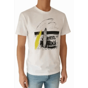 Férfi póló F2 fehér kék