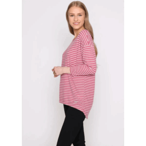 Női Hailys rózsaszín csíkos póló