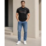 Bruno Banani fekete galléros férfi póló