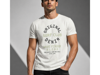 Fehér Denim Surf Club férfi póló