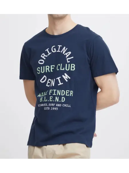 kék denim surf club férfi póló