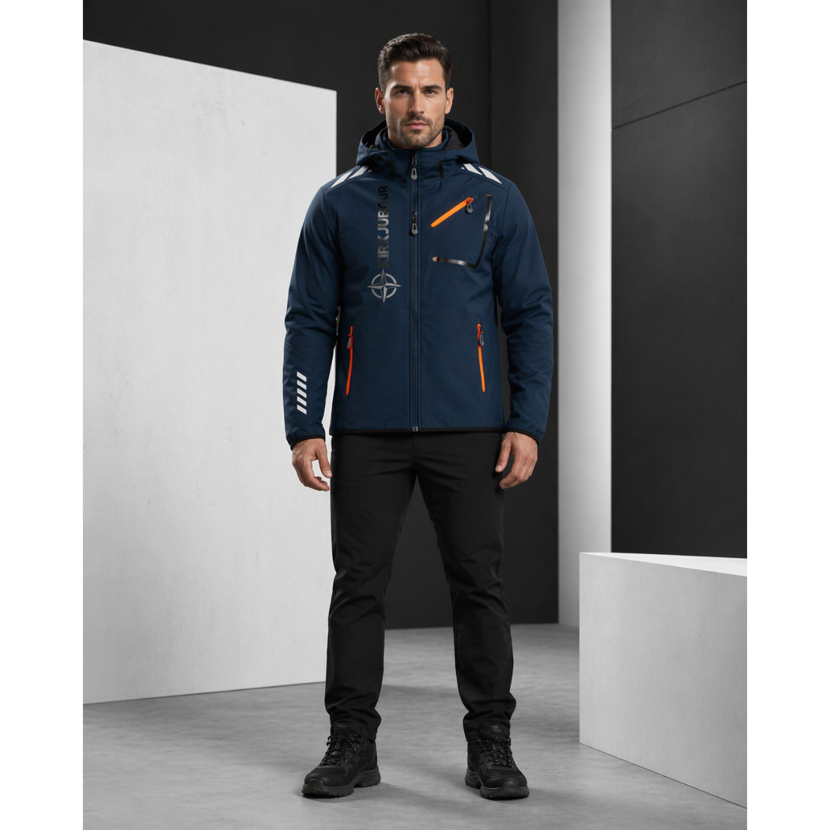 A KIRKJUBØUR „Alvik” férfi softshell kabát kék